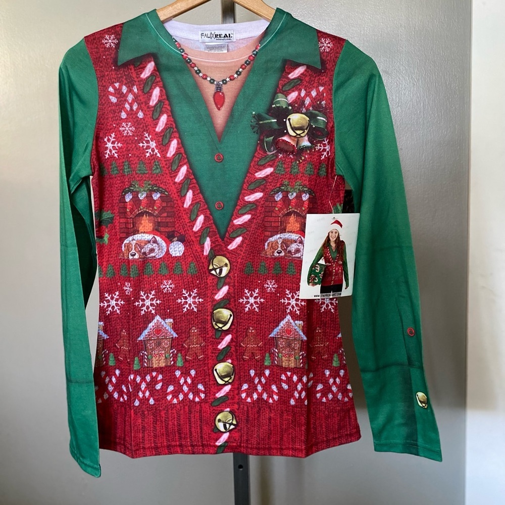 Faux Real Ugly looking Christmas sweater T-shirt